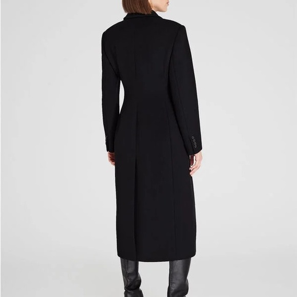 Club Monaco Wool Cinched Waist Coat (Black) - Picture 2 of 6